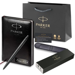 Подарочный набор: Ручка шариковая Parker Jotter Monochrome XL Black BT + Ежедневник Black SS